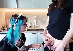 Sinless Maid gets a LARGE SURPRISE by LEWD SHEMALE boss when TRICKED into UNFATHOMABLE MOUTH ORAL-JOB (TS Emily Stone and Basedtransgirl)