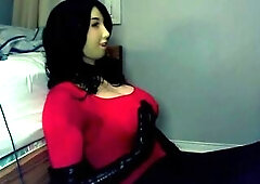 Forever Smiles Pt4! Female mask gal Happi give her silicone cunt a rub!
