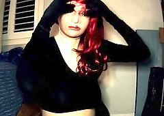 Nancy May Doll 1! A redhead female masked rubber doll craves to show u her cunt and rubber body!