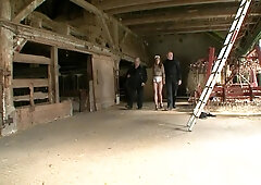 Dominating humiliating pussy bondage in the farm