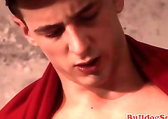 Studs plowing ass in doublepenetration trio