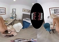 Two blond milf stepmoms love a reality lezzy session