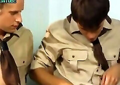 Group of muscled scouts in the camp bareback hard sex and blowjobs jerking off anal cum and