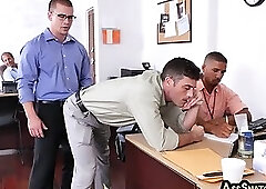 Intense office threessome mmm
