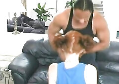 Pumped up boy pounds her constricted teen vagina until that guy can't pound anymore, so this chab unloads his cum all over her face.