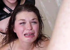 Assfucking slave ravaged hard in 3some with domme