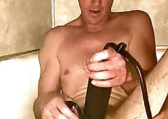 Masturbating, cock and ass, jacked off