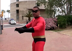 Asian woman stars in hardcore superhero parody after being chased through the park