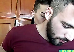 Latin twink gets fucked in steamy anal threesome action