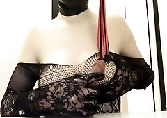 Fuchsia Doll titjob with fishnets