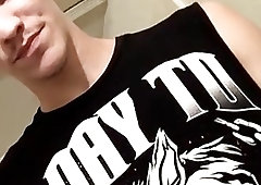 Gau thug plays with a dildo and strokes his boner