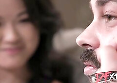 ''U Willing To Bang My Wife or Not?''- Oriental Playgirl Takes Hubbie's Allies BIGGEST Wang - Lulu Chu