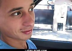 LatinLeche - Sweet Boy Sucks Cameraman’s Cock In A Car For Some Cash