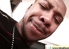 Mouth fuck by huge black cock