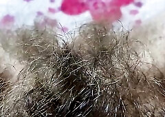 Nice-Looking mother i'd like to fuck is gently fingering her shaggy snatch in front of the camera, just for pleasure