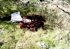 Wifey and Hubby are out for a hike when the urge to suck knob overwhelms her. This Babe pulls out her heavy titties and gets on her knees to suck his 