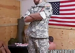 BBC stud blowing tattooed soldier before raw pounding