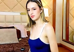 Curly Blonde Teen Records Solo Dildo Masturbation More at