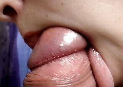 Sweetly sucked the head with her tongue