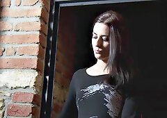 Watch this busty brown-haired babe dominate and peg her submissive's tight butt in a hardcore threesome