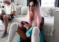 Teasing Step Sis In Short Petticoat No Pants Got Anal On The Bed