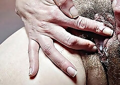 Brazilian MILF Fingers Hairy Pad to Strip Lingerie