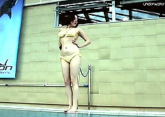 Lada Poleshuk underwater show big tits short hair