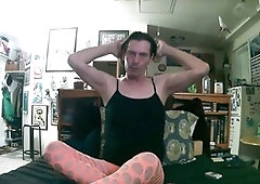 Crossdresser loves pantyhose cock and gets down to business