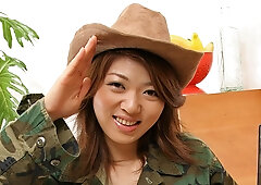 Seira Rando in Japanese army girl Seira Rando enjoys a cock rodeo - AviDolz