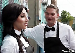 One quickie ass-fuck hook-up with Ariel and Ashley