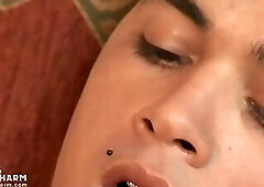 Tasty twink gets a bulge watching a porn magazine