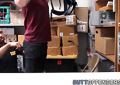 Inked shoplifter finishes off