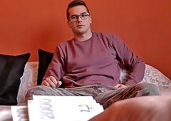 Chubby, hairy hottie in glasses gets fucked in the ass