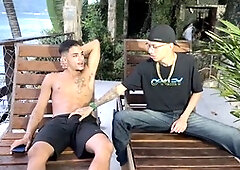 Young guys Helyo Carvalho and Mlk Edu share an intense gay blowjob and raw pleasure