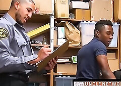 Security officer destroys ebony shoplifterâs ass in raw fuck