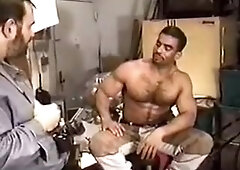 Cuban gay bear works out a huge dick of his lover