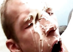 Lad ends flaming anal shag with a huge facial