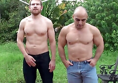 2 Muscle Men Peeing