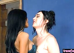 Ember Snow fucks her hot tranny roommate