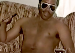 Here hottie strokes bbc bareback pounding