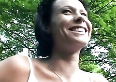 Brunette hair Widens and Teases Nude Outdoors and Indoors
