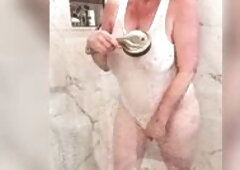 Cum Shower With Curvy Aged mother I'd like to fuck Danni Jones