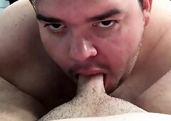 Fat Amateur Gives Small Cock Blowjob