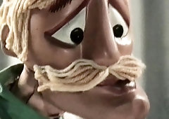 Naughty blonde Muppet gives her horny friend a hot blowjob