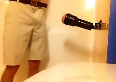 Banging my Fleshlight in new digs multiple cums