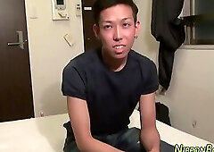 Japanese twink toys cock