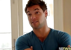 College frat boy tests out the new guy and fucks him