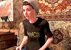 Shemale MILF and Guy fucks Horny BoyFriend, 3D Cartoon Trap