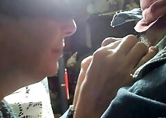 Breasty Wife Sucks her Husbands Small Dong