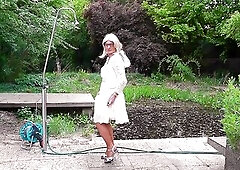 shower dildofuck outdoor ejaculation